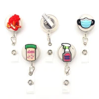 1 pcs 360%c2%b0 rotate medical supplies style retractable badge reel nurse doctor card holder office hospital supplies name card