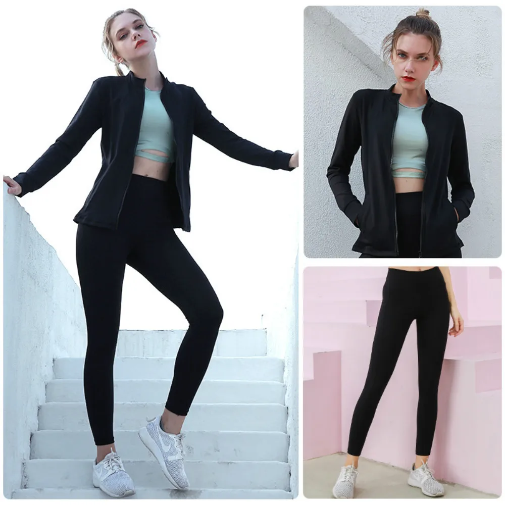 Женский спортивный костюм из 2 предметов спортивная одежда для йоги свободная