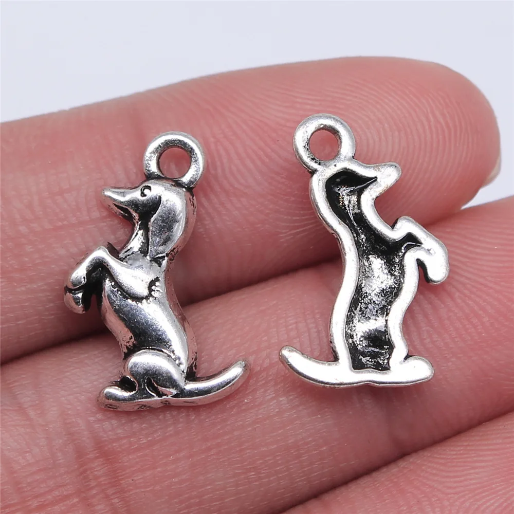 

10pcs 12x20mm Antique Silver Color Dachshund Dog For Jewelry Making B15680