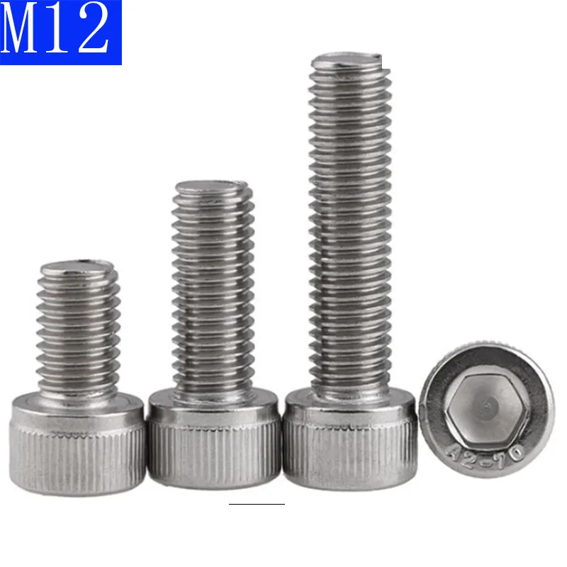 

Винты M12-1,75, 10 мм, 304, из нержавеющей стали, с шестигранной головкой, DIN 912 A2 / 70 1,75 грубый