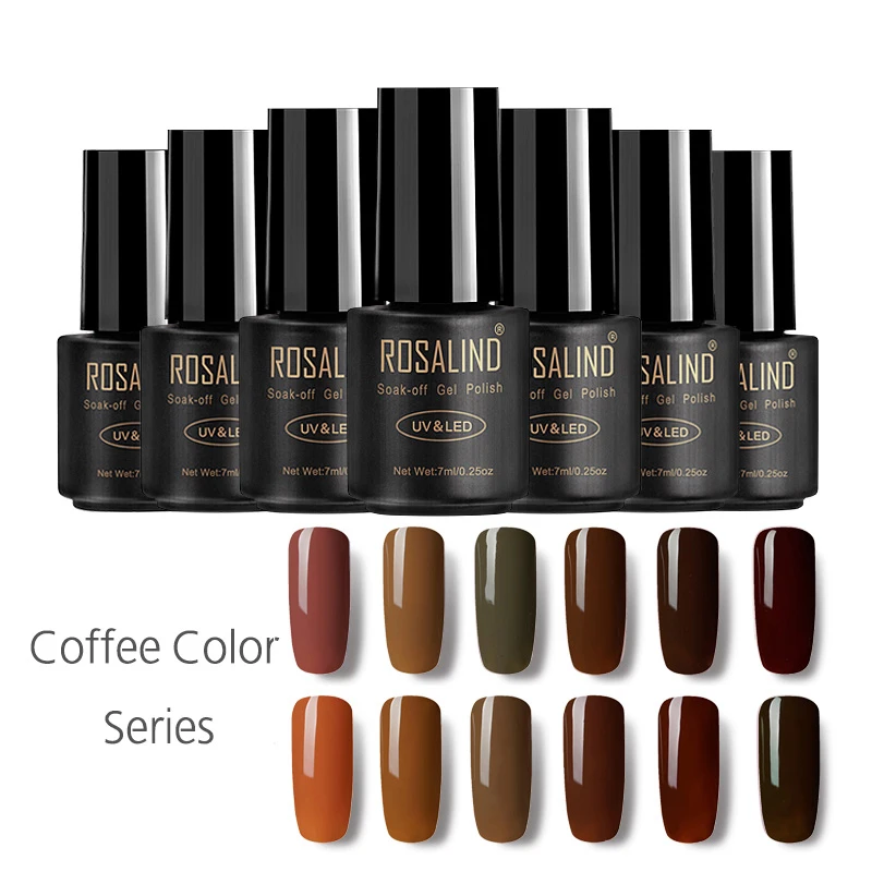 

1Pcs Gel Lacquer 7ML Nail Art ROSALIND Gel Coffee Red Colors UV/LED Lamp Flavourless Long-Lasting Gel Nail Polish Base Top Coat