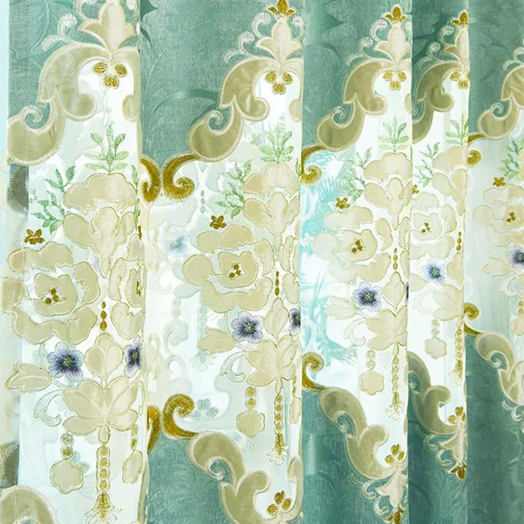 European Luxury Thick Half shading Curtains For Living Room Bedroom Embroidered Tulle Curtain Hotel Home Decor M127#4 | Дом и сад