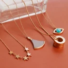 Женское классическое ожерелье из розового золота с подвеской в виде звезды, цепочка из нержавеющей стали водонепроницаемые украшения, элегантный модный подарок