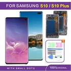 Оригинальный 100% Super AMOLED для SAMSUNG S10 G973 Lcd S10 Plus G975 S10 + ЖК-дисплей сенсорный экран дигитайзер Замена с точками