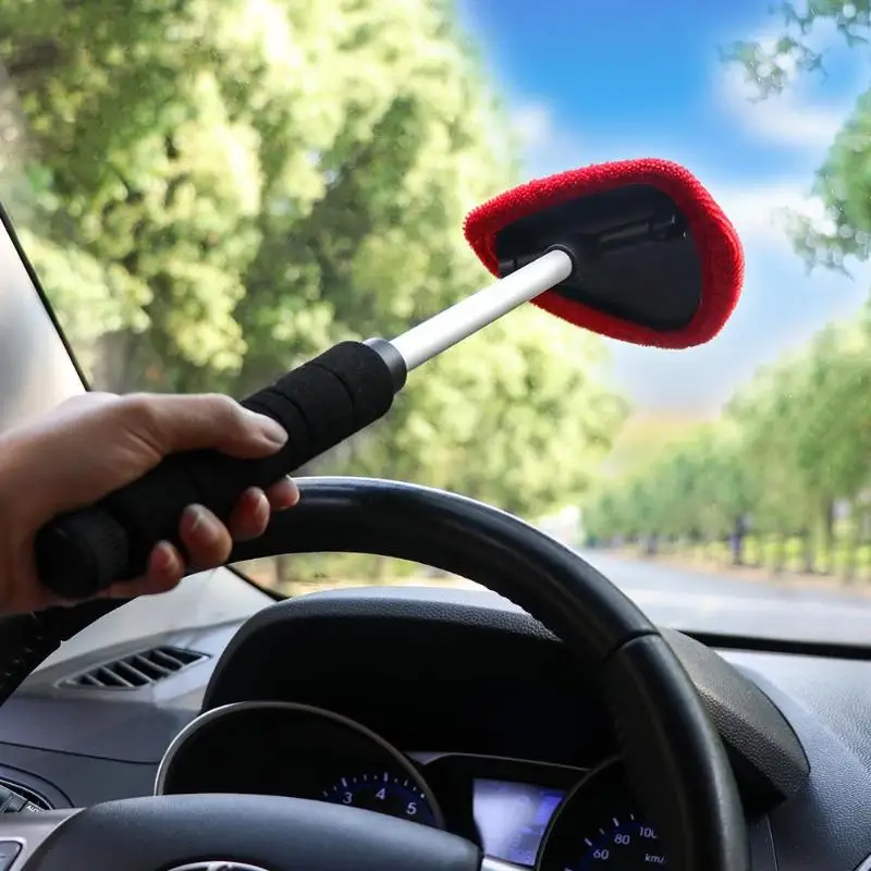 Car Windshield Cleaner Brush Wiper Telescopic Handle Auto Window Glass Washer Soft Towel Care Cleaning Tools New | Автомобили и