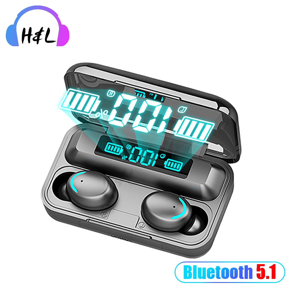 

New F9 Wireless Headphones TWS Bluetooth 5.0 Earphones 8D HIFI Stereo Waterproof Earbuds Headsets Charging Box With Microphone
