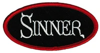 hot sinner embroidered iron on patch jesus christ religious nametag devil horns tail %e2%89%88 7 3 3 8