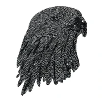 patches black sequins eagle head deal with it clothing pattern decoration animal style diy large badge sewing biker patch