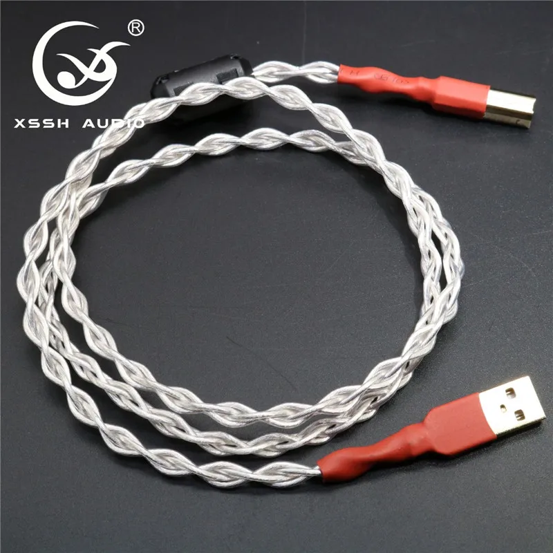 Аудио Плетеный Медный Серебряный USB DAC AV видео аудиокабель конвертер