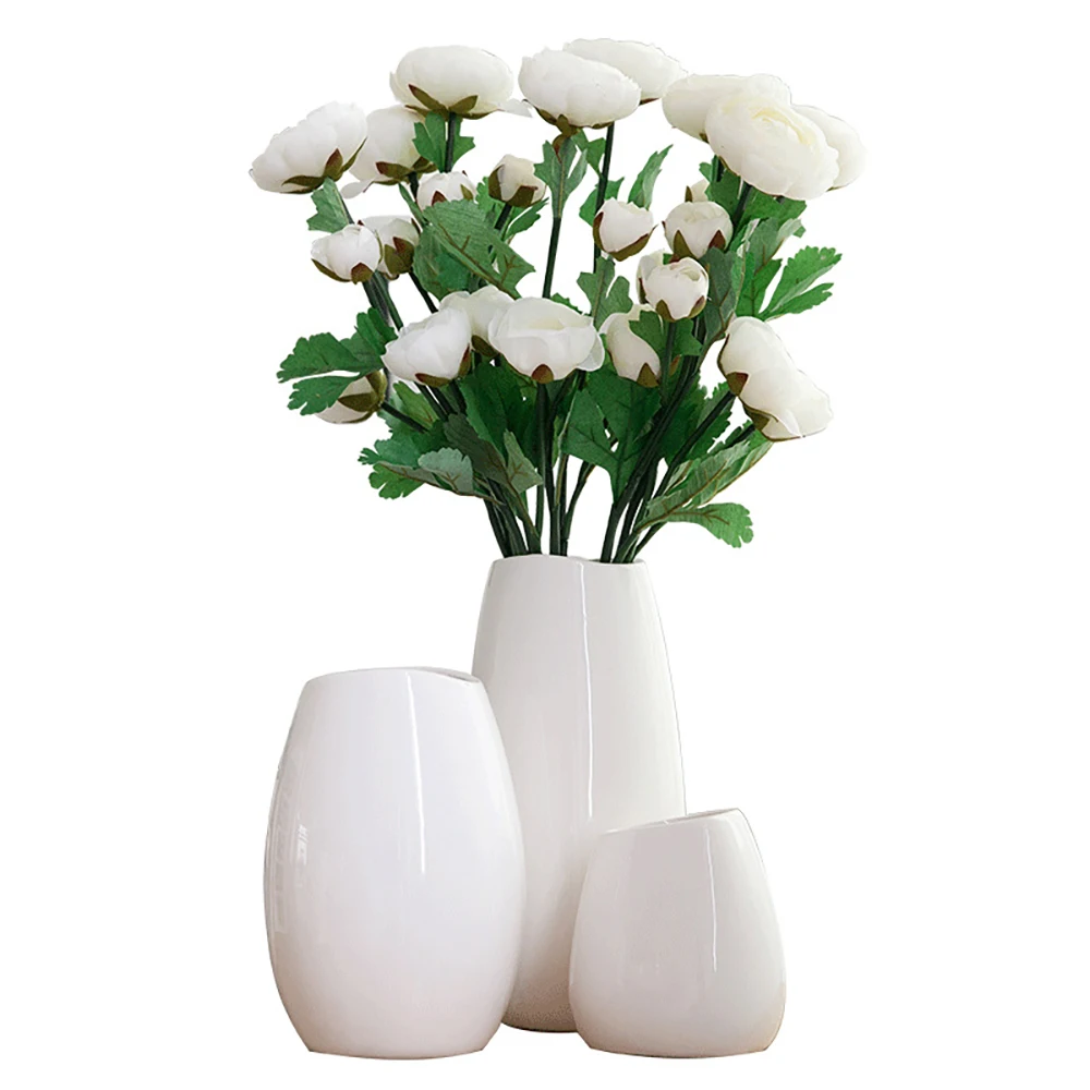 

Jingdezhen Ceramic Vase White Flower Holder Modern Nordic Vase Decoration Home Decor Modern Luxury Large Vase Living Room Decor