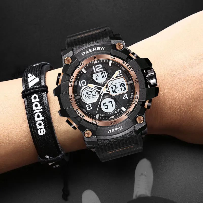 Часы Мужские Аналоговые Кварцевые светодиодные с большим циферблатом