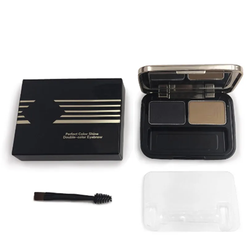 

Double Color Eyebrow Powder Makeup Palette 3D Eye Brows Shadow Enhancers with Brush MPwell