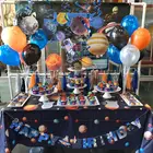 С днем рождения, астронавт, тематическая вечеринка, космос, астронавт, баннер, ракета, фольгированный шар, галактика, мальчик, дети, гелиевые шары, Baby Shower
