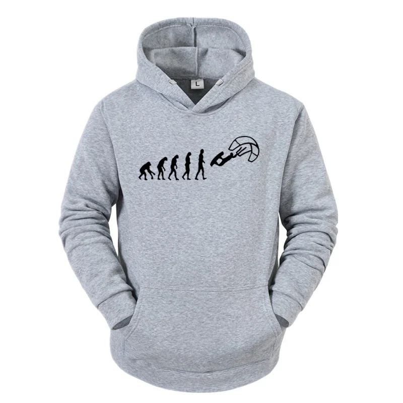 

Забавная Толстовка для кайтсерфинга-хлопковые свитшоты для кайтсерфинга с эволюцией Кайта, крутые облегающие толстовки большого размера с...