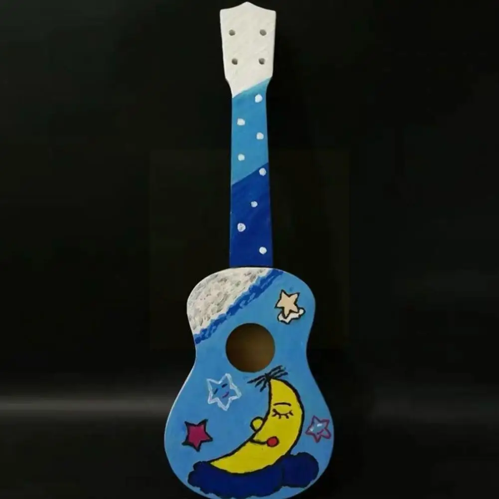 

21 Inch Ukulele DIY Kit Hawaii Guitar Ukelele Handwork Support Painting Kids Children Toy Assembly for Beginner Amateur S7L9