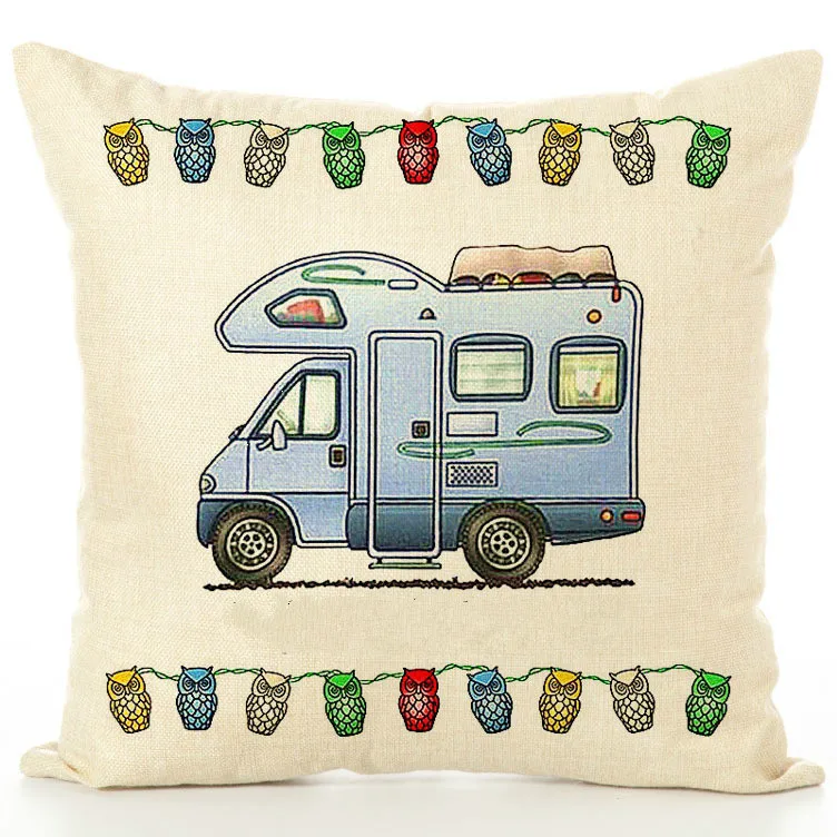 Camper Чехлы несколько RV одиночный принт дома Гостиная Диван украшения наволочка