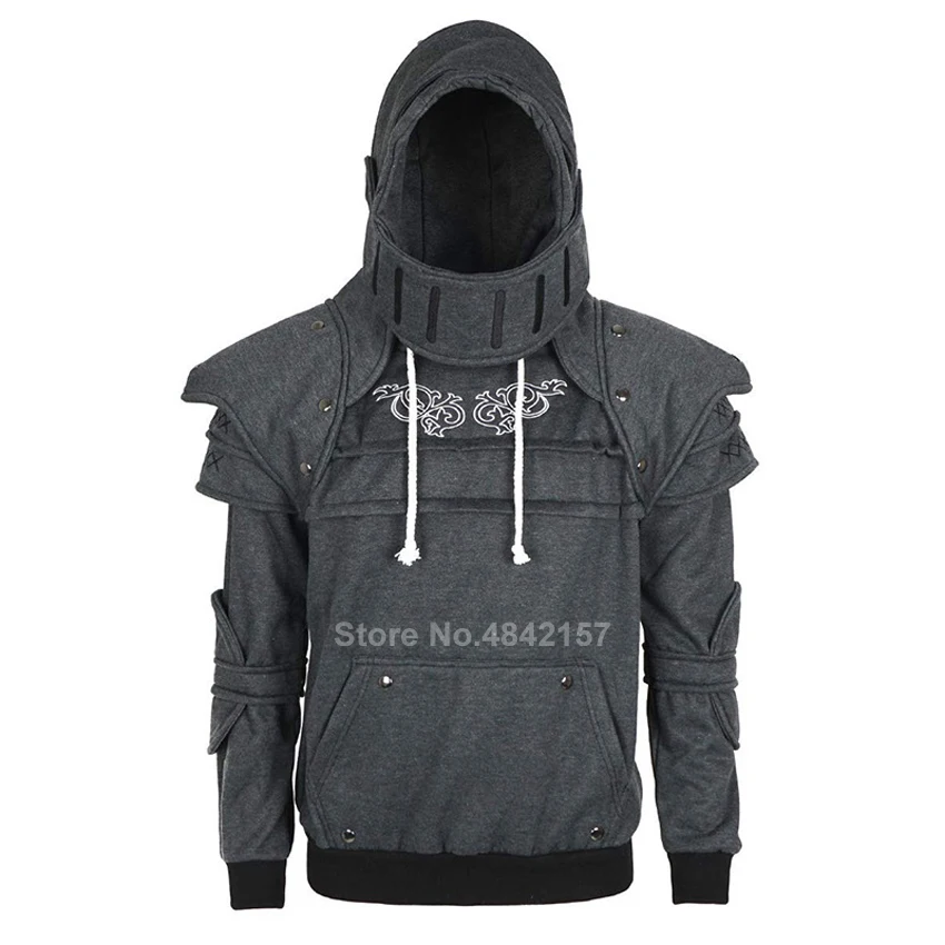 Мужские толстовки на шнуровке карнавальные Топы средневекового воина райдера с