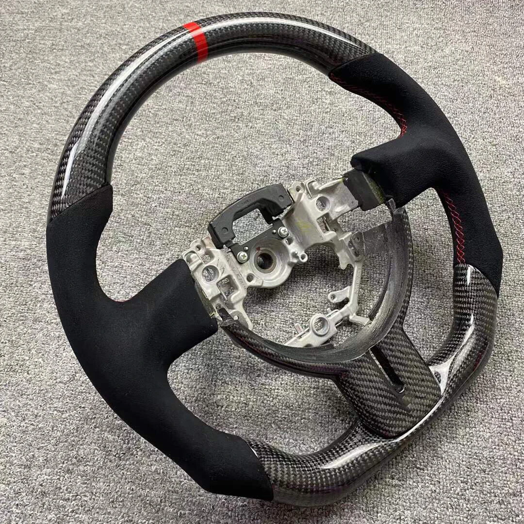 Цена Руль рулевого колеса из углеродного волокна, руль с алькантараром и отделкой для Toyota 86 2013-2018, для Subaru BRZ, рулевое колесо в сборе
