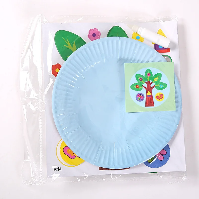 Мультфильм бумажная тарелка Рисование Детский сад DIY ручной работы материал