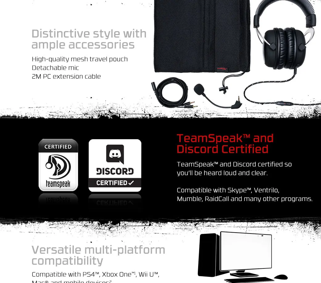 HyperX Cloud Virtual 7,1 объемный звук USB звуковая карта продается отдельно облачная игровая гарнитура