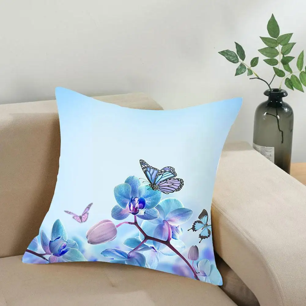

Butterfly Flower Series Pillow Cover Sofa Cushion Bed Car Pillow Cover Decoration Pillow Cushion Cover Home Q0G3