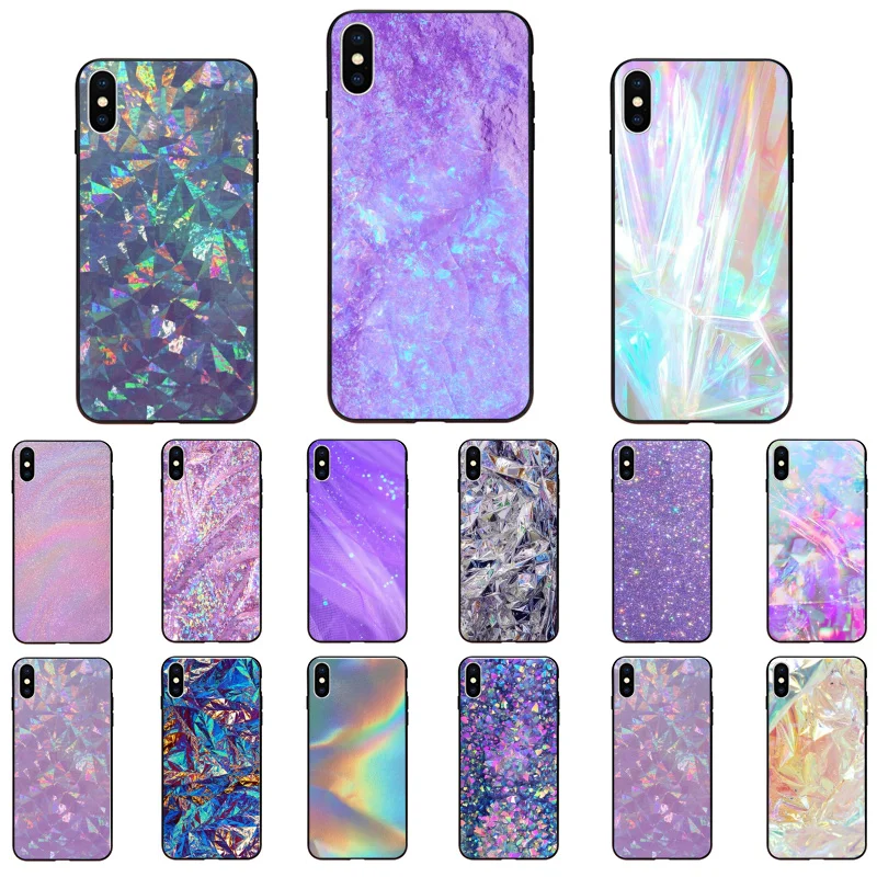 

iridescent Glitter Purple Pink Phone Case for iphone 13 12 11 Pro Max Case For iPhone 12mini XS MAX X XR SE2 8 7 PlusCase