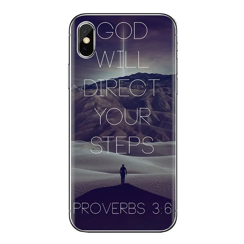 Чехол для iPhone XS Max XR X 4 4s 5 5S 5C SE 6 6S 7 8 Plus samsung Galaxy J1 J3 J5 J7 A3 A5 Faith Christian Inspirate Proverbs |
