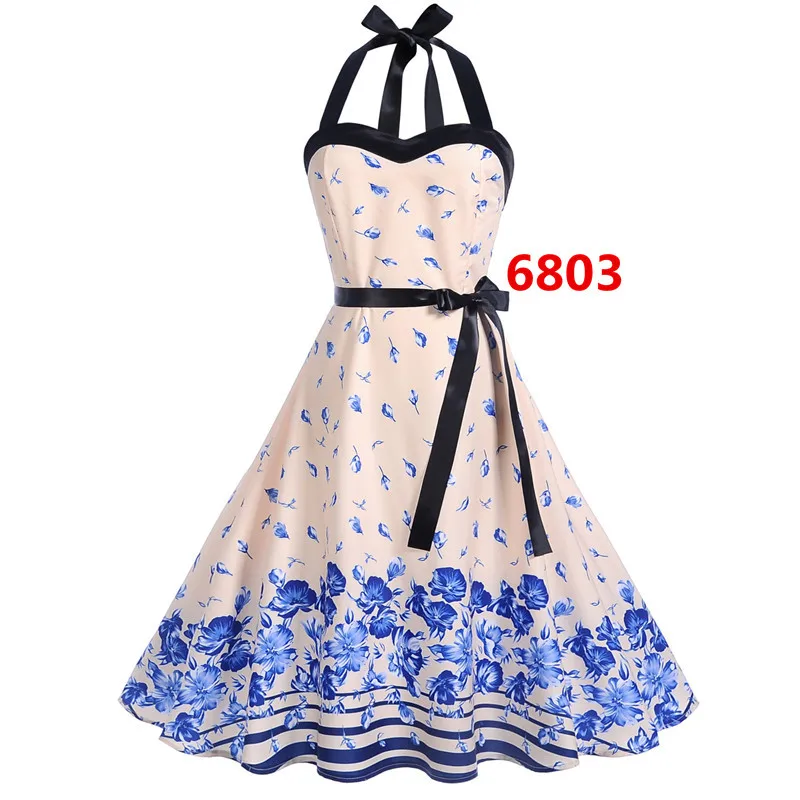 Фото съемка Ретро Хепберн ветер 50's совместное Холтер Slim Fit большая юбка
