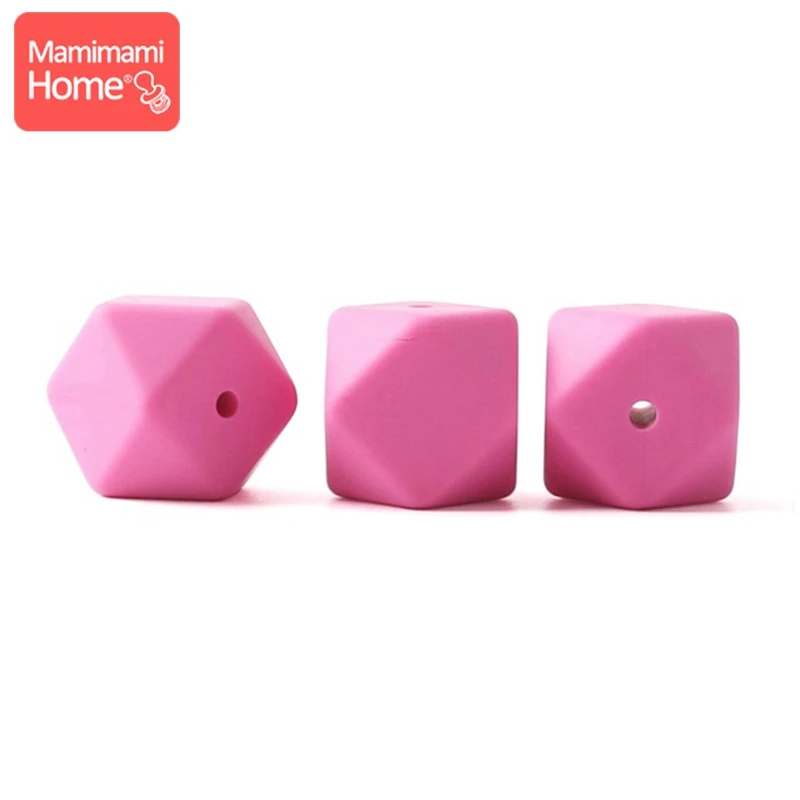 Hot Pink Mamihome 5 шт. Детские Прорезыватели для кормления 17 мм силиконовая восьмиугольная бусина может жевать DIY Ювелирные изделия игрушки для коляски Аксессуары для кормления Детские трофеи - Цвет: Hot Pink