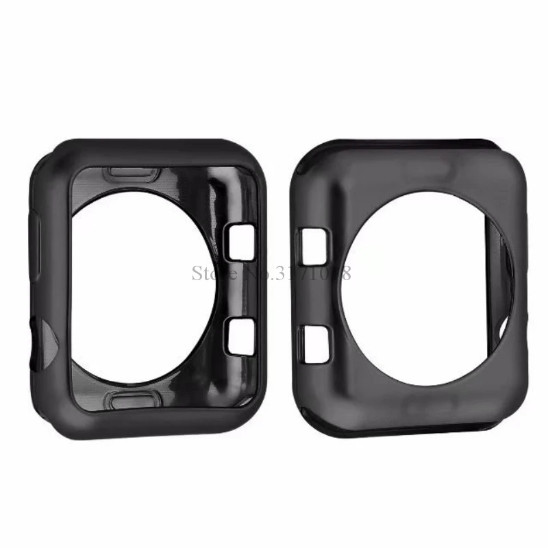 Чехол для часов из мягкого ТПУ для Apple Watch Series 1 2 3 4 5 38 мм 42 мм 40 мм 44 мм защитный чехол для часов s Чехол для iWatch 5 4 3 2 1 - Цвет: Черный