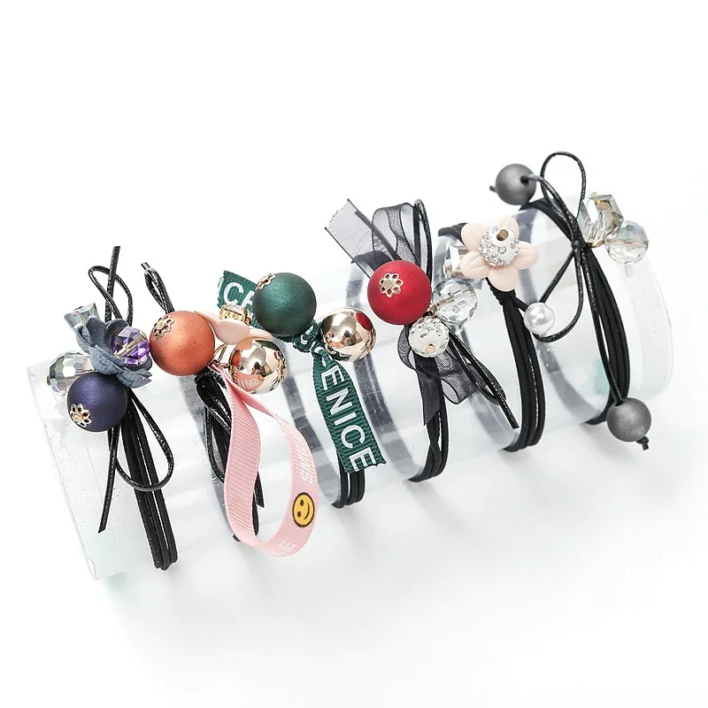 

6pcs/Set Women Girls Elegant Pearls Hair Bands Female Sweet Hair Ornament Hair Rope Flower Crystal Headband Hair Accessories