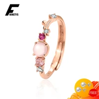 fuihetys fashion ring s925 silver jewelry with zircon gemstone open finger rings ornament for women wedding party gift wholesale