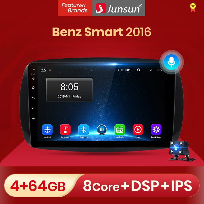 Junsun 2G + 32G Android 10 0 для Mercedes Benz Smart 2016 автомобильный Радио Мультимедиа Видео плеер