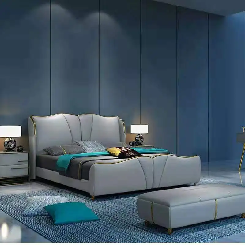 Умная кровать с рамкой camas мебель для спальни подсветкой креативная мягкая из