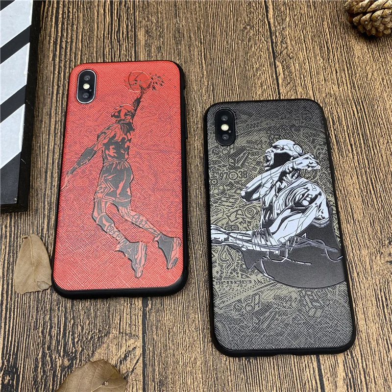 Basketball Star Flying Man Soft Case For Iphone 14 13 11 12 Pro X Xs Max Xr 8 7 Plus Se 2 Phone Cover Relief Sports Coque Fundas