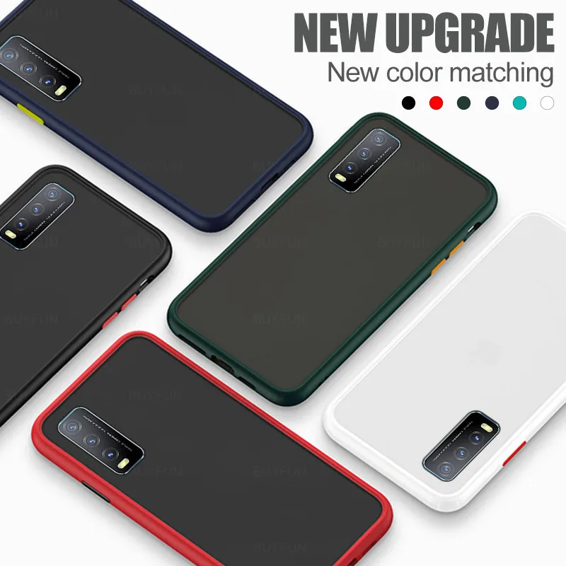 Матовый чехол для Vivo Y20 мягкий из ТПУ Y20i Y20S Y12S Y11S Y9S Y30 Y50 Y51 Y17 Y12 Y15 защитный |