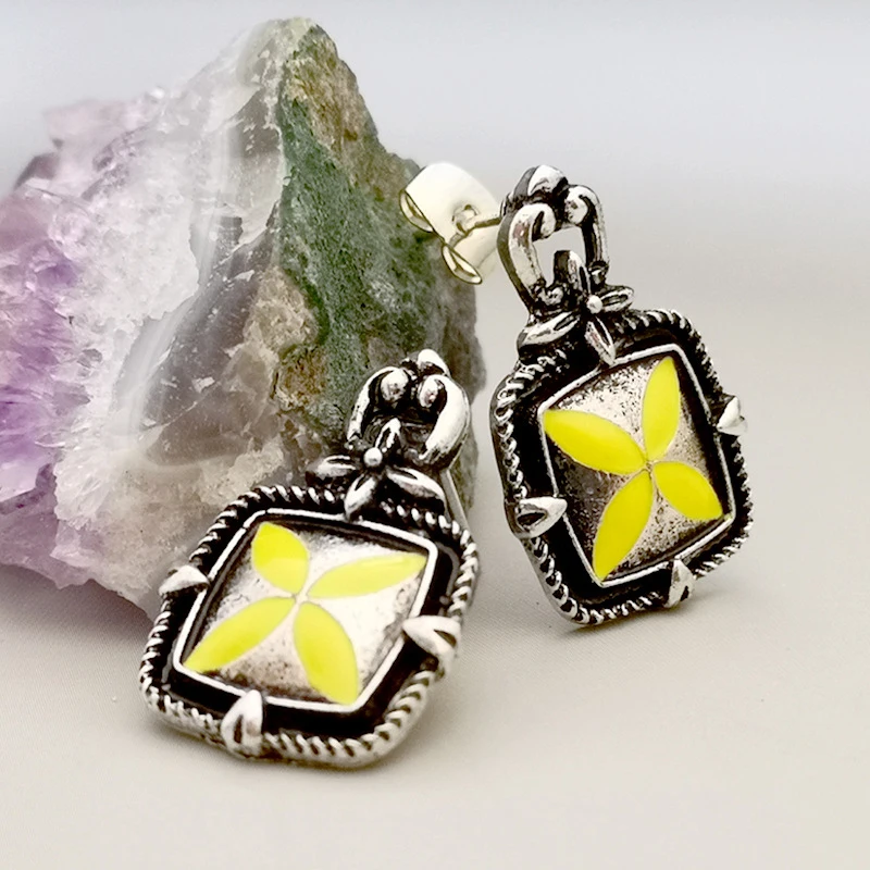 Шикарные ретро серьги в виде тайского серебряного клевера элегантные золотого