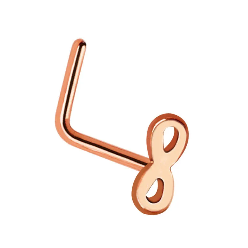 Модные кольца в нос из нержавеющей стали 8 шт./лот L-образная форма Шпилька для