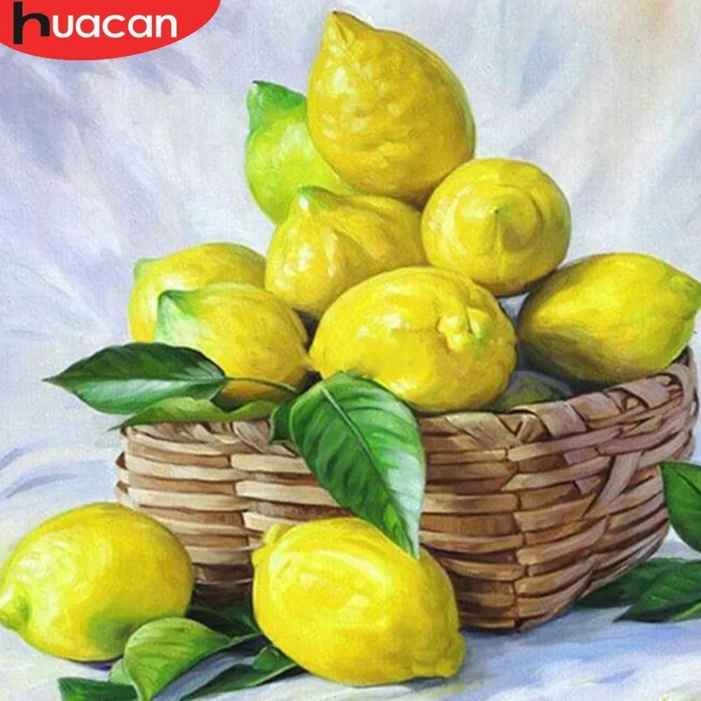HUACAN Алмазная картина полный квадрат фрукты лимон вышивка крестиком мозаика