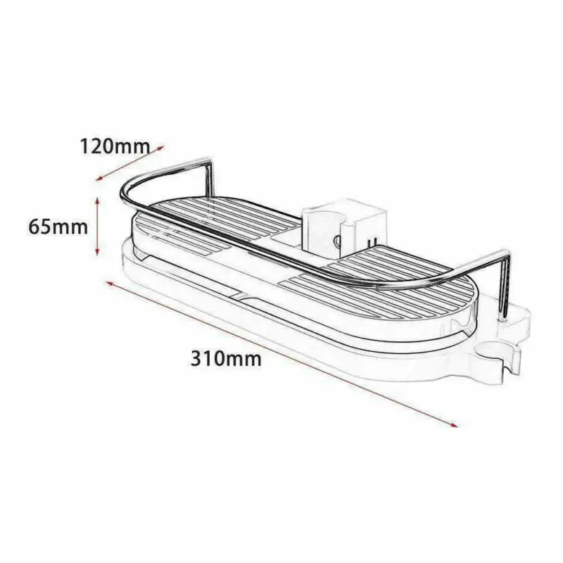 

Shower Storage Rack Organizer Bathroom Pole Shelves Shampoo Tray Stand Single Tier No Drilling Adjustable Height Shower Holder
