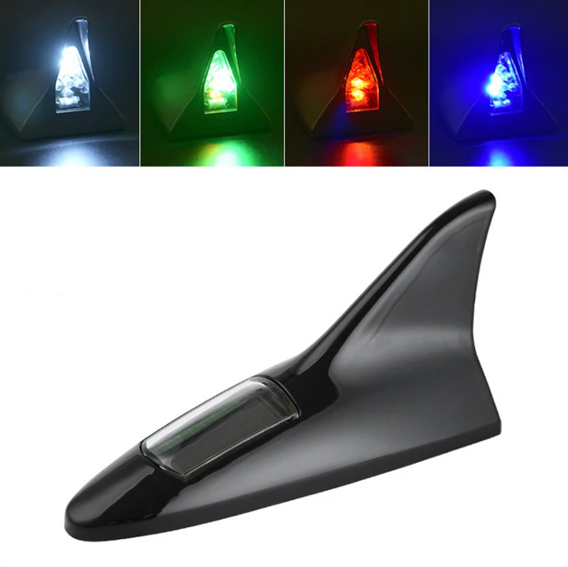 LED Light Car Radio Shark Fin Antenna FM Signal Design Protective Aerials Styling Decoration Sticker Base | Автомобили и