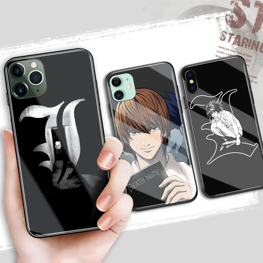 

Аниме Death Note чехлы для телефонов iPhone 13 Pro стекло Жесткий Чехол для iPhone 6 6S 8 7 Plus X XR XS MAX 11 12 13 Pro Max Manga