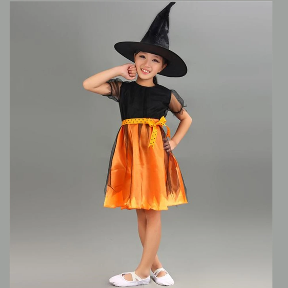 Костюм на Хэллоуин для детей костюм ведьмы костюмированной вечеринки оранжевое