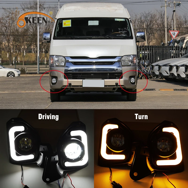 2 шт. Автомобильные светодиодные дневные ходовые огсветильник 12 В для Toyota Hiace 2014