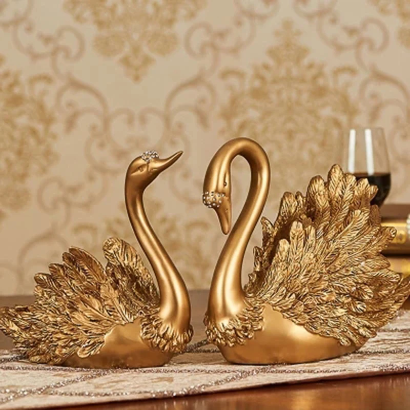 

Modern Resin Swan Statue Sculpture Ornament Home Decoration Accessories Crafts TV Cabinet Office Statues for Decor Garden Statue