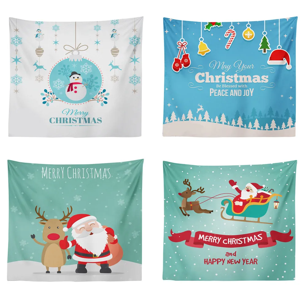 Горячая хиппи Рождество гобелен Bohe Санта Клаус Снеговик стены Висячие покрывала