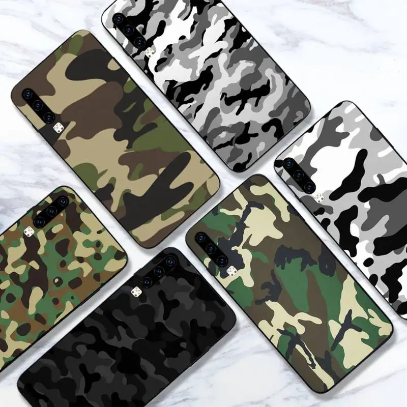 

Army Green Camouflage pattern Phone Case For Huawei honor Mate 10 20 30 40 i 9 8 pro x Lite P smart 2019 nova 5t