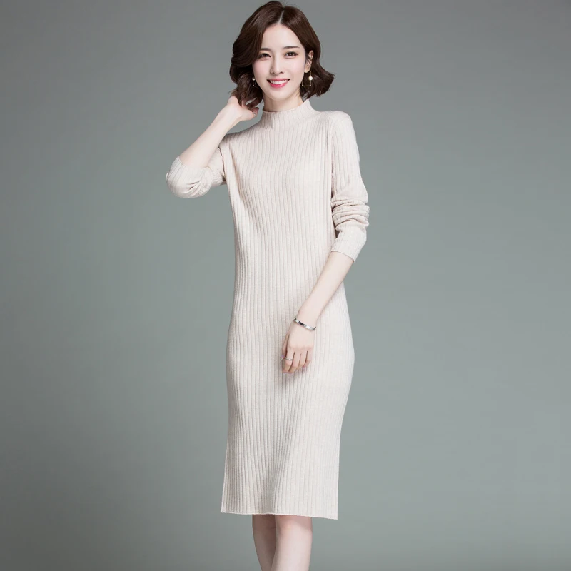 Fashion High Quality Genuine Wool Women's Sweater New2020 Autumn Winter Long Knitted Sweater Pullover Women Jersey Mujer Zjt1289