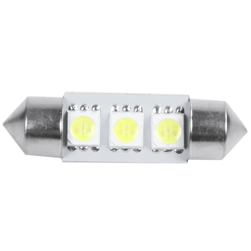 Белые 36 мм автомобильные лампы 5050 SMD 3 LED Festoon e Lights Fuse 12V DC 6 штук | Автомобили и