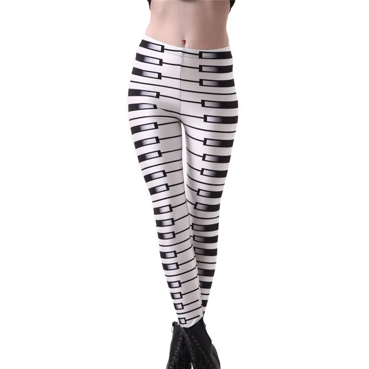 Обтягивающие леггинсы со звездами с принтом пианино|Легинсы| |